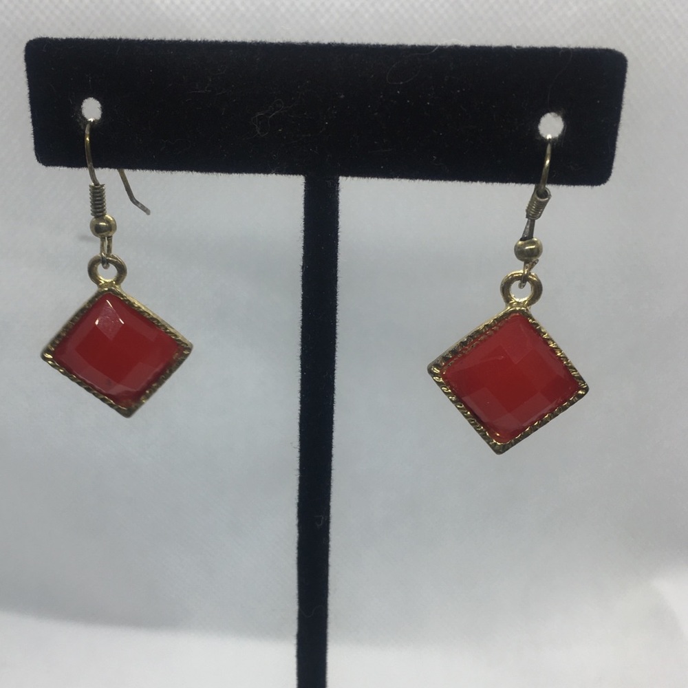 4 for $12: Red and Gold Tone Earrings